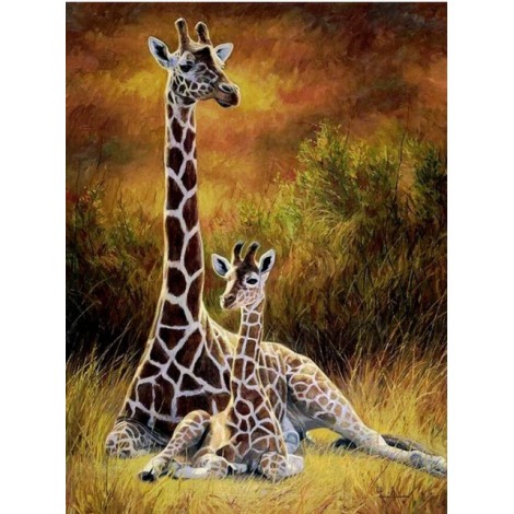 Nouvelle Arrivée Grosses Soldes Tableau De Girafes - 5D Kit Broderie Diamants/Diamond Painting VM9668